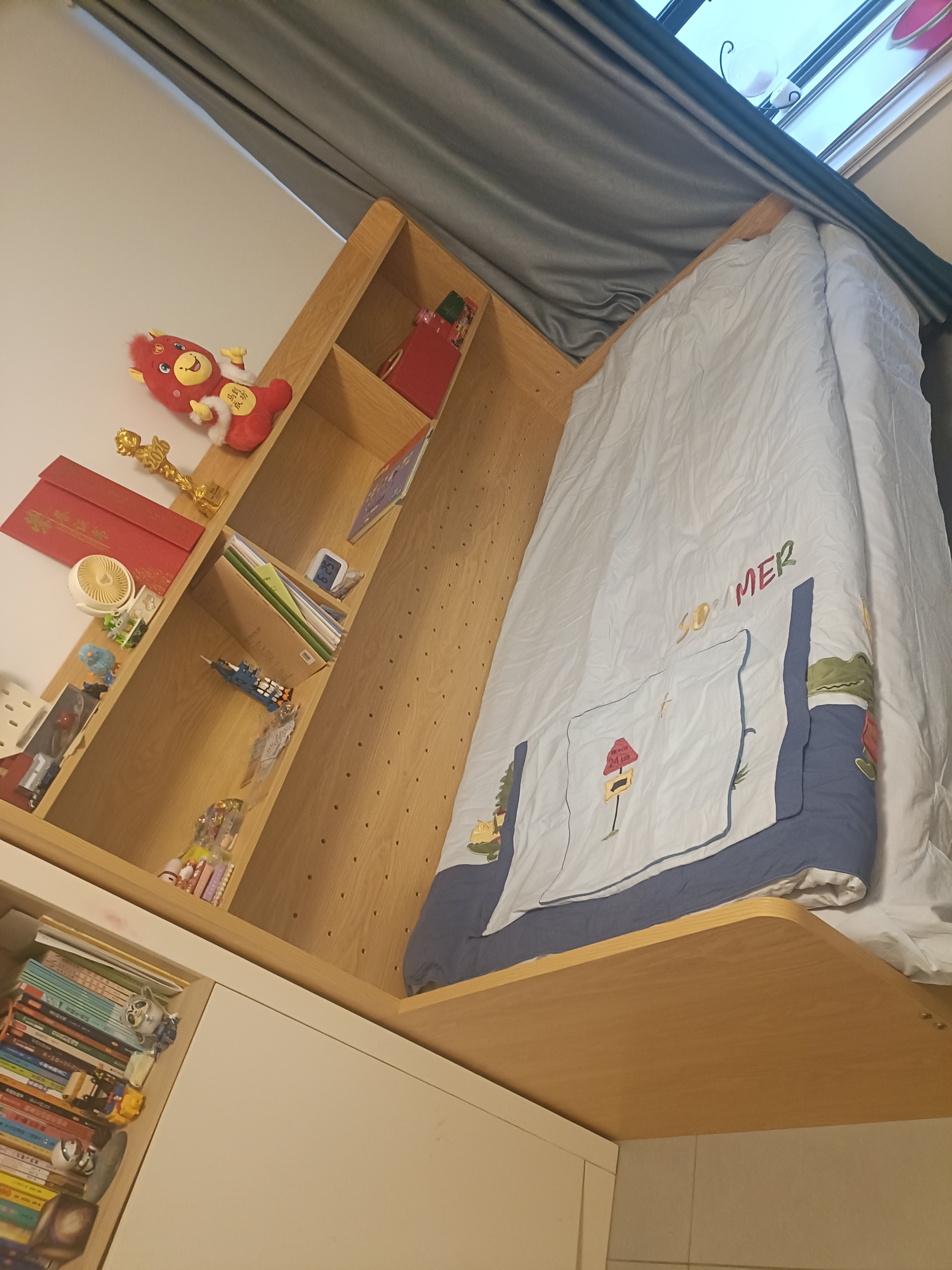 林笙月儿童床书架床柜一体实木多功能卧室小户型储物男女孩榻榻米单人床 儿童床+书柜 1000mm*2000mm 实拍图