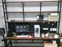牧迪人实木洞洞板电脑桌双人写字台现代简约台式家用书桌书架一体电脑桌 胡桃色黑架【三层书架+底板】 包安装 140x60x75cm 实拍图