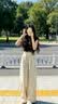 欧迪惠（Oudihui）休闲裤女装夏季2026新款显瘦穿搭短袖衣服运动工装阔腿裤子女套装 上衣+裤子【配腰带】 S 【建议80-95斤】 实拍图