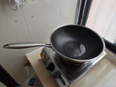 炊大皇炒锅304不锈钢有钛炒菜锅煎锅平底不粘炒锅32cm 可立可视盖不挑灶 实拍图