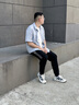 回力男鞋运动鞋男款百搭鞋子男休闲板鞋网面小白鞋夏季透气跑步老爹鞋 米蓝色 |网面款 44 (270mm) 标准尺码，正常拍 实拍图