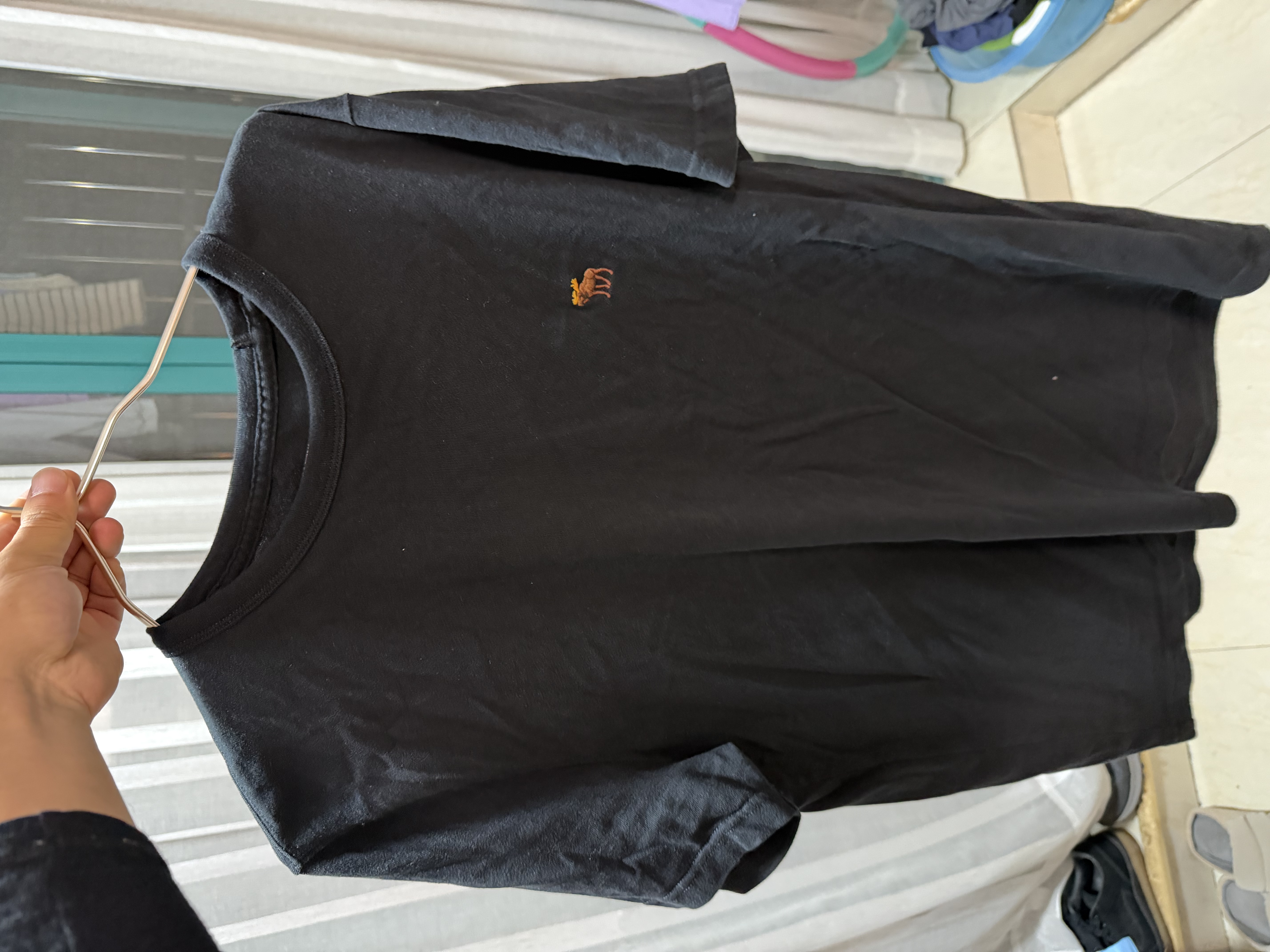 Abercrombie & Fitch经典小麋鹿图案情侣柔软纯棉短袖T恤上衣26春夏男装124-6014 黑色 M (180/100A) 实拍图