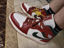 Jordan男AJ1小芝加哥配色 AJ 1中帮运动休闲鞋DQ8426-105白红42 实拍图