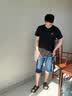 HLA海澜之家牛仔短裤男26山不在高系列猫须短裤夏季男 实拍图