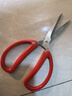 齐心（COMIX）193mm剪刀/剪子 家用办公尖头裁缝缝纫手工剪纸大手柄剪刀  红B2798 实拍图