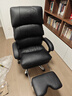 得力（deli）真头层牛皮老板椅 三段式靠背带脚托可躺午休椅 头枕可拆卸 91020 实拍图