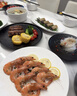 传旗 陶瓷餐盘 8英寸2只（黑+白）日式盘子牛排盘水果盘大平盘 岩石纹 实拍图