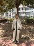 牧萌儿童雨衣带书包位防水透气宝宝加厚雨衣男童女童上学户外时尚雨披 默咖米【大书包位+升级拉链款】 4XL【建议身高140-160cm】 实拍图