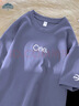 顶峰保罗（Dingfengbaoluo）T恤短袖男士夏季薄款宽松打底衫刺绣上衣百搭潮流DF085紫色L 实拍图