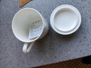 景顺景德镇陶瓷杯带盖办公茶杯会议室杯子纯白色骨瓷水杯定制LOGO刻字 大景杯（纯白）550ml 实拍图