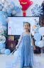 迪牧欧女童冰雪奇缘爱莎公主裙子春装儿童生日礼服艾莎原版拖尾连衣裙子 蓝色长裙 120 实拍图