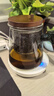 古德窑 茶壶泡茶壶茶水分离飘逸杯2025新款玻璃内胆一键过滤泡茶杯茶具 木璃烟灰款一人茶具三件套 650ml 实拍图