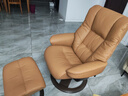 IMG Comfort挪威躺椅北欧设计原装进口真皮实木单人沙发圆环椅麦秆色 实拍图