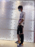 Genanx太空棉夏季T恤男嘻哈情侣装宽松字母印花动漫五分袖潮流短袖 白色 S 实拍图