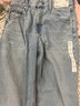 优衣库常规款女装男装宽松廓形牛仔裤/弯刀镰刀裤子479000 482280 482280/64湖蓝色(做旧设计) 27 /160/68A 实拍图