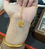 周六福爆闪方糖黄金项链吊坠生日礼物计价A0613172 约4.06g 40+5cm 实拍图