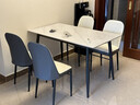 曼丘岩板餐桌家用轻奢现代简约小户型饭桌客厅长方形大理石餐桌椅组合 哑光白12mm（单桌） 120cm *宽60cm 实拍图