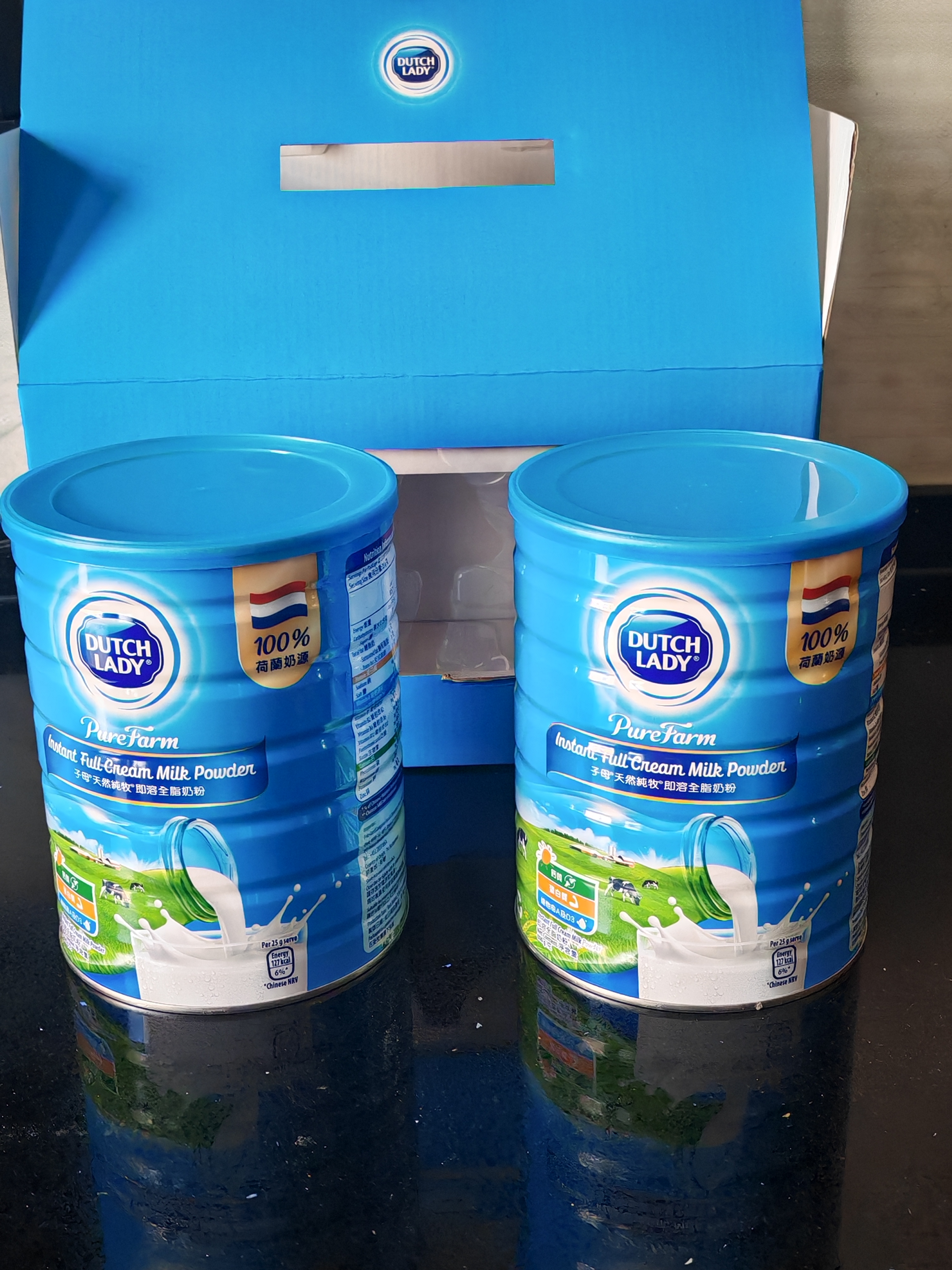 子母（DUTCH LADY）全脂儿童奶粉港版港版即溶全脂奶粉800g*2罐礼盒装  实拍图