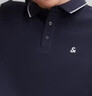 杰克·琼斯（JACK&JONES）26年新款polo衫男士夏季撞色翻领商务休闲刺绣logo短袖T恤男装 黑色E40 2XL 190 实拍图