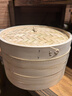 拜杰竹蒸笼 家用小笼包蒸笼屉 点心蒸笼手工艺竹蒸笼2层1盖27cm 实拍图