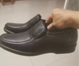 蜘蛛王男士商务皮鞋牛皮夏季通勤爸爸鞋一脚蹬休闲男鞋 22385 黑色 38 实拍图