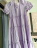 茵曼（INMAN）田园清新连衣裙夏季女气质A字泡泡袖蛋糕裙子 紫色 L  实拍图