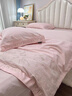 胖东来同款感母婴级A类200支长绒棉四件套花卉刺绣被套全棉轻奢 母婴级A类棉(燕麦奶) 床笠款 1.8m四件套：被套220x240cm 实拍图