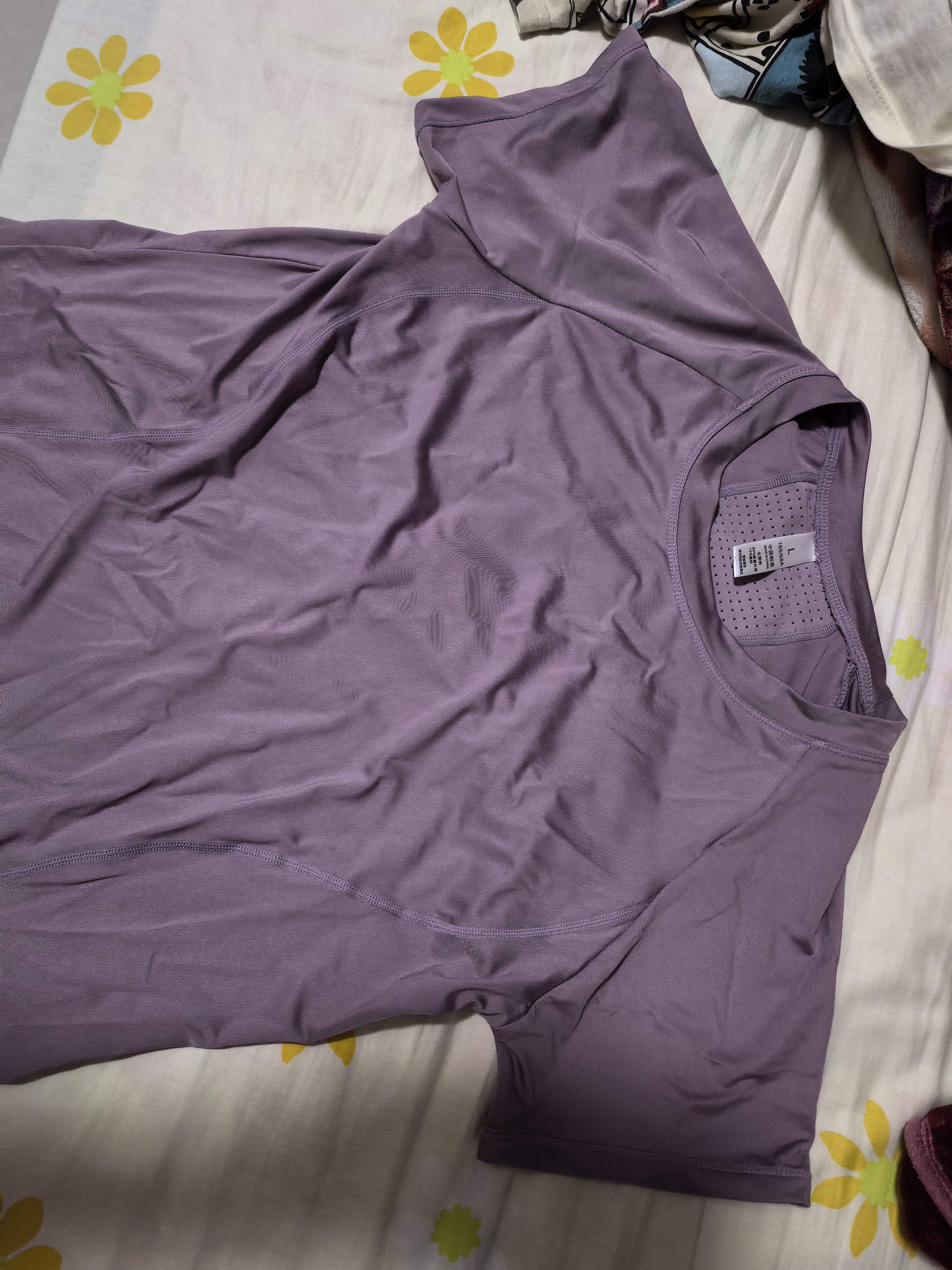 朵梵蓮健身服女跑步运动套装女夏季季瑜伽服女套装长袖晨跑速干衣大码 紫短袖+黑文胸+紫长裤 L 123斤以内 实拍图