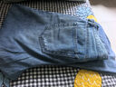 优衣库常规款女装男装宽松廓形牛仔裤/弯刀镰刀裤子479000 482280 482280/64湖蓝色(做旧设计) 25 /160/64A 实拍图