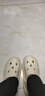 朴西奶酪踩屎感洞洞鞋女厚底凉鞋沙滩包头拖鞋外穿情侣 象牙白 37-38 实拍图
