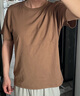 MARKLESS【安心品质】纯棉亲肤T恤男士纯色短袖打底衫5630 大地棕 L 实拍图