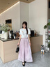 香影薄款雪纺百褶裙裤女2026夏季新款超好看流光纱宽松休闲阔腿裤 紫色 S 155/60A/85-95斤 实拍图