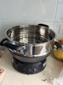 美菱（MeiLing）新升级电炒锅电蒸锅多用途电热锅家用加深铸铁0涂层炖蒸煮不粘锅一体多功能电锅蒸笼蒸包子电火锅 实拍图