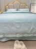 胖东来同款感母婴级A类200支长绒棉四件套花卉刺绣被套全棉轻奢 母婴级A类棉(天水蓝) 床单款 1.5m四件套：被套200x230cm 实拍图