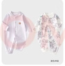 贝瑞加（Babyprints）宝宝连体衣2件装婴儿纯棉四季衣服长袖爬服柔软哈衣家居内衣 紫80 晒单实拍图
