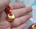中国黄金（CHINA GOLD）黄金吊坠男女款足金小胖福金坨坨平安金锁项链情人节礼物婴儿满月 胖福金坨+金珠【红绳】约0.5g 实拍图