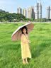 七麦麦全自动三折雨伞学生儿童晴雨伞环扣手柄可挂书包圆角防戳粉色 实拍图