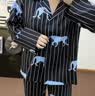 野兽派家居（tbh）软棉棉天丝棉条纹睡衣套装男女同款家居服套 短款XL 实拍图