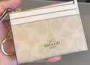 蔻驰（COACH）【品牌直供】女士经典标志便携多卡位卡包卡其白CW870 520礼物 实拍图