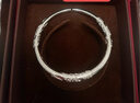 周大生足银手镯S990实心开口银手镯繁花送女友约31±1g 生日礼物 实拍图
