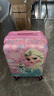 yitongxiang迪士尼儿童可坐拉杆箱爱莎公主行李箱万向轮旅行男女童登机箱 18英寸新冰雪粉色-带密码锁拉链 实拍图