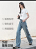 森马（Semir）森柔牛仔牛仔裤女凉感阔腿裤25夏显腿长裤子109325124006 实拍图