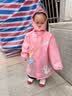 牧萌儿童雨衣男童女童幼儿园小童宝宝全身防水小学生分体斗篷式雨披 樱花粉独角兽【高领按扣+送收纳袋】 S【建议身高80-95cm】 实拍图