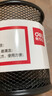 得力（deli）金属网纹圆形笔筒 简约创意桌面收纳盒 办公学习用品 黑色 实拍图