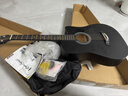 维卡斯（WEIKASI）民谣吉他初学者木吉他单板新手入门练习琴guitar吉它学生男女乐器 38英寸纯黑色+礼包【初学推荐】 实拍图