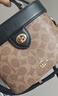 蔻驰（COACH）【品牌直供】女士KAY斜挎手提包棕黄拼黑色CBQ35礼物 实拍图