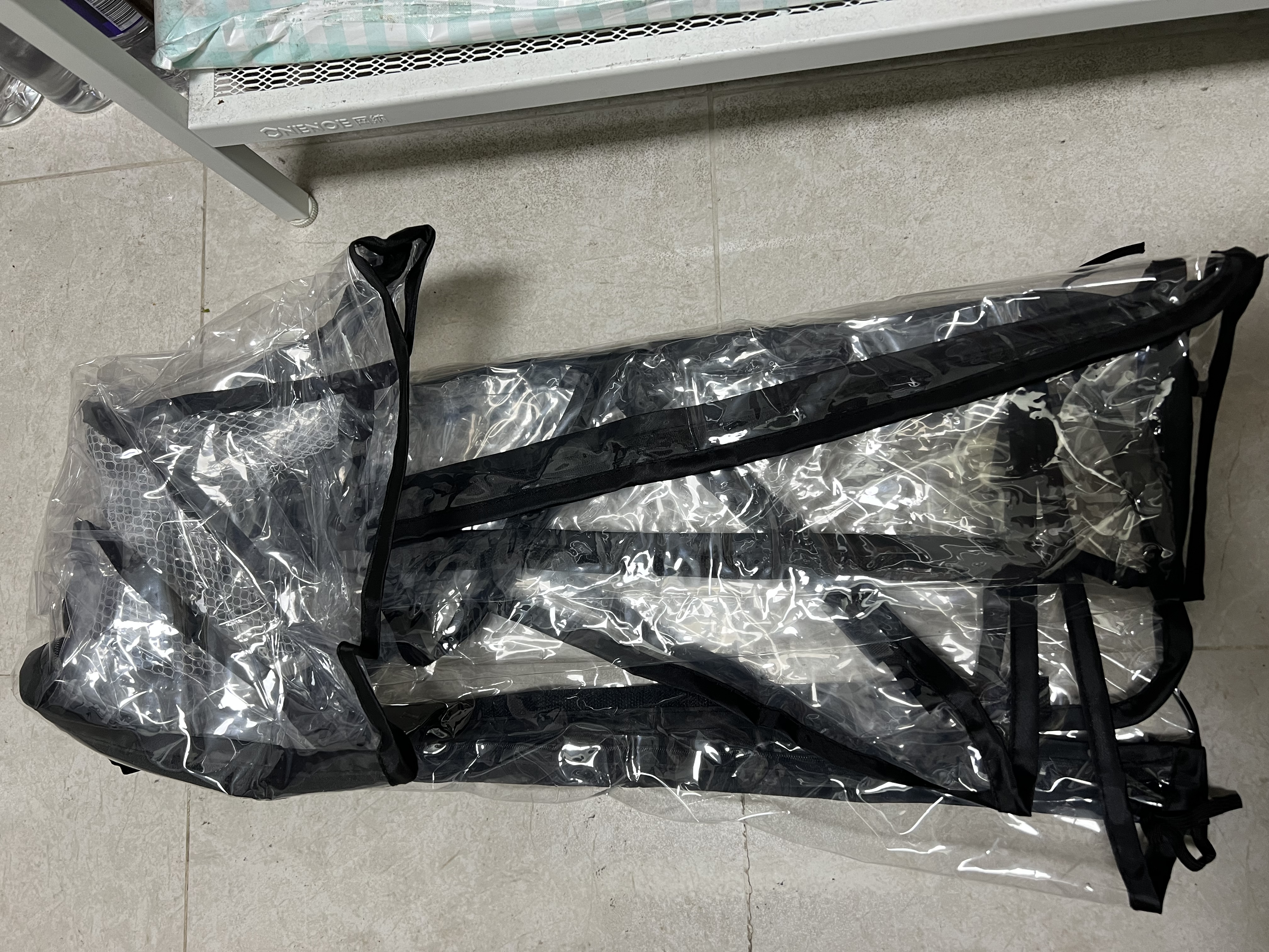 婴儿推车挡风雨罩小虎子丸丫口袋车遛娃神器防风雨衣加厚通用配件 平顶车通用透明黑边/雨罩双开门 实拍图