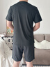 安踏（ANTA） 两件套 运动套装男夏季新款冰丝速干透气运动服父亲节爸爸套装 【店内爆款-清凉冰丝】黑T+梭织五分裤 XL/180 实拍图