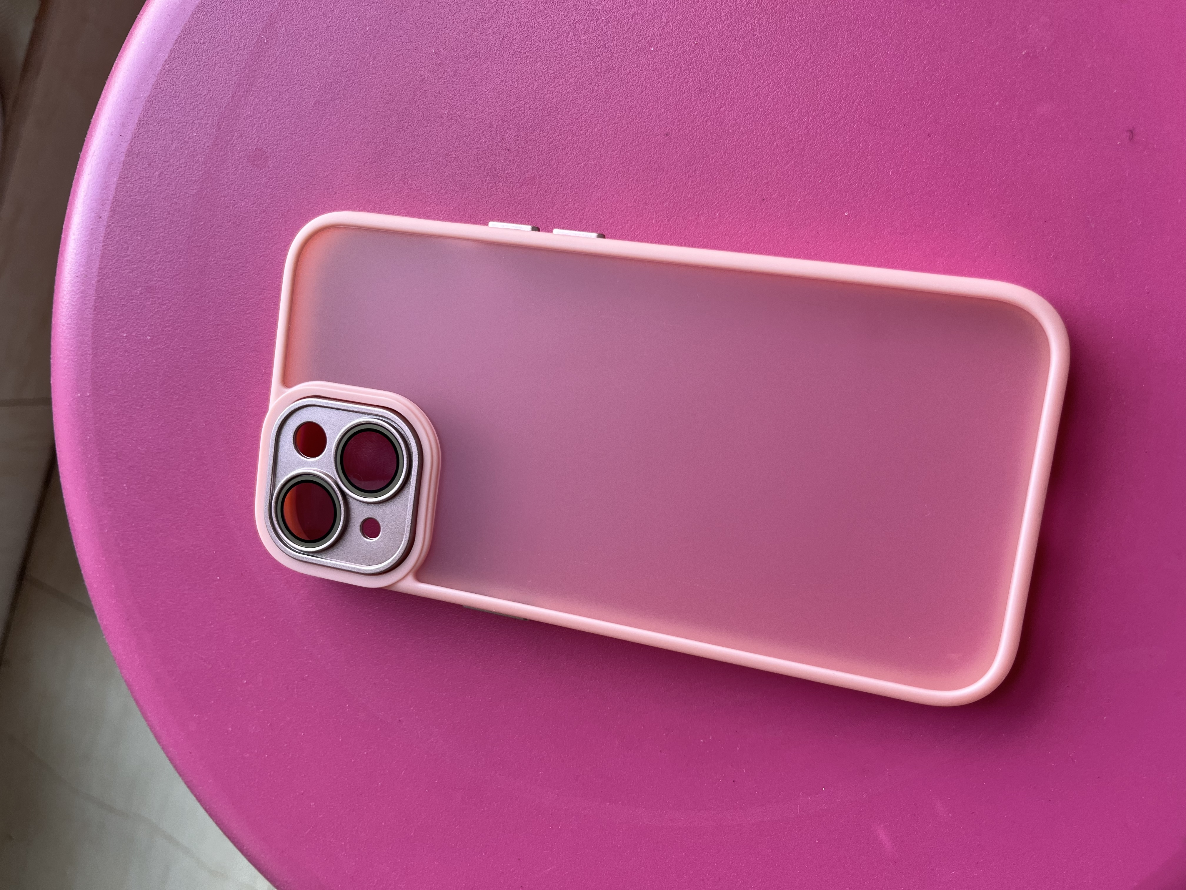 KEKLLE【肤感磨砂】适用iPhone13手机壳 苹果13保护套 半透磨砂防摔抗指纹镜头全包软边保护套 樱花粉 实拍图