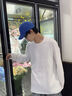 名创优品（MINISO）220G纯棉长袖t恤男春季纯色内搭衣服宽松休闲打底衫 白 XL 实拍图